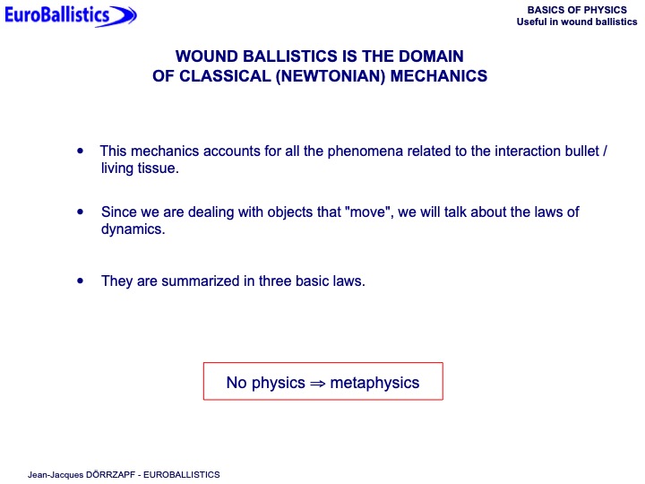 Basics of physics useful in wound ballistics - Slide 9